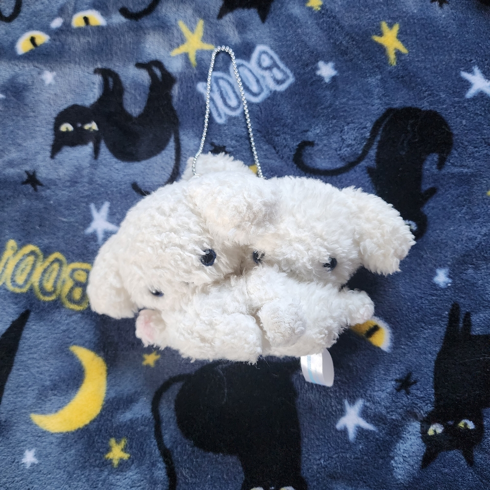 Official Vintage San-x Buru Buru Dog Blue Eyes Plush Keychain